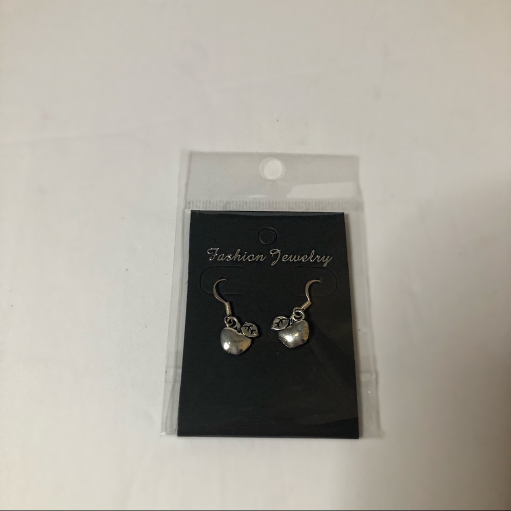 Teacher Appreciation Christmas Gift Silver Tone Handmade Apple Earrings